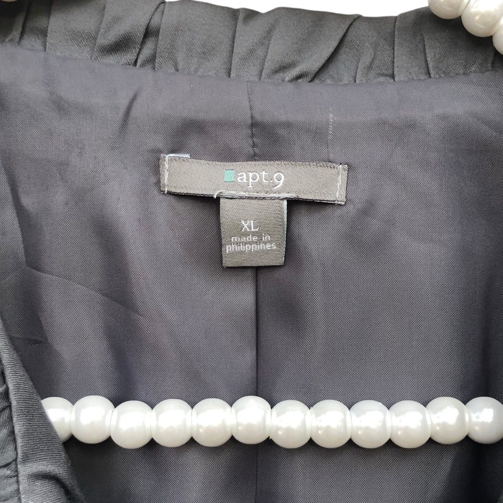 Apt 9 Charcoal Gray Ruffled Double-Breasted Trench Coat size XL - Picture 3 of 8